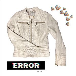 Guess Off-White Leather Jacket